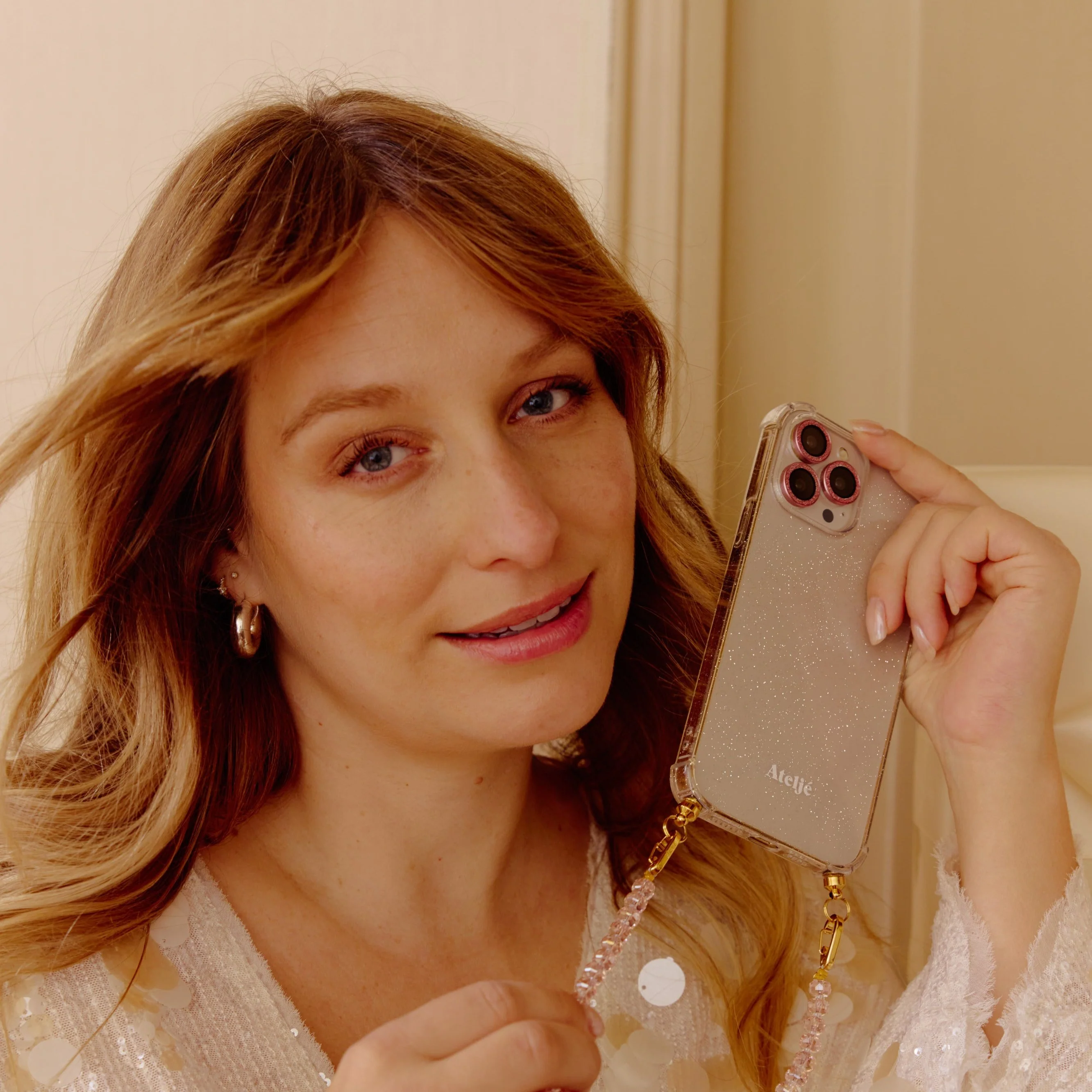 Lens protector - pink glitter - Image 4