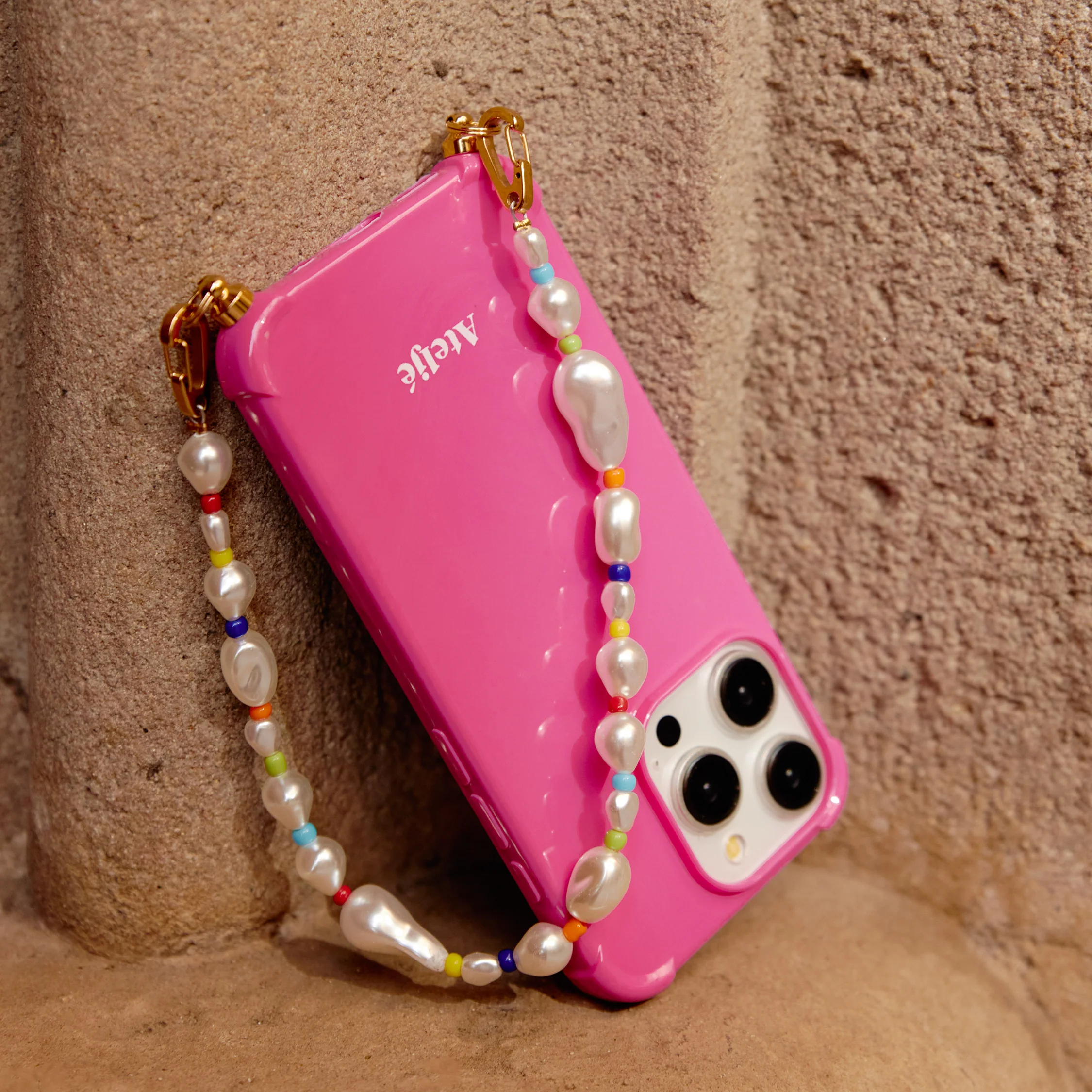 Poppy pink recycled iPhone case - no cord - Image 3